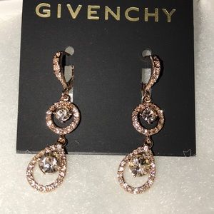 Givenchy Crystal Rosegold Drop Earrings